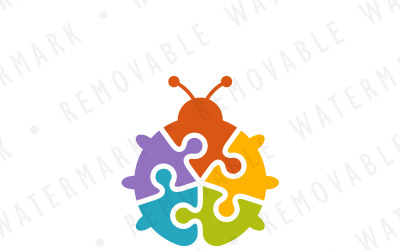Plantilla de logotipo de Puzzle Ladybug