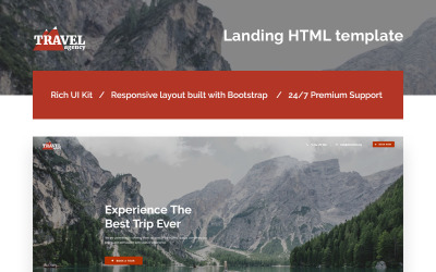 Responsive Travel Agency Responsive Landing Page Template Açılış Sayfası #66123