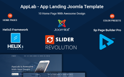 Responzivní Joomla šablona "Applab - App Landing" #66101