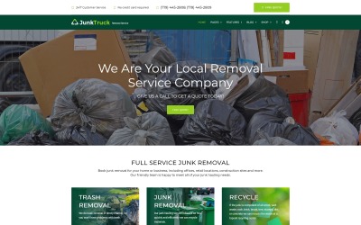 "JunkTruck - Garbage Removal Service" - WordPress шаблон №66224