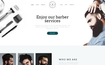 Modelo de site de várias páginas responsivo para barbearia