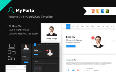My Porto - CV, VCard ve Portföy Muse Şablonunu Devam Ettir