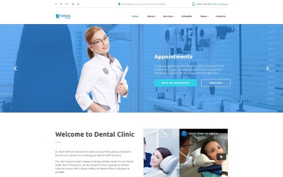 Responsieve websitesjabloon voor tandheelkundige klinieken
