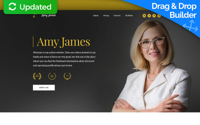 Amy James - autorka knih MotoCMS 3 Šablona úvodní stránky