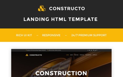 Constructo - Plantilla de página de destino de empresa de construcción