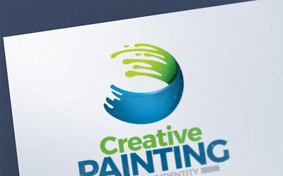 Creatief schilderen | Art Brush Color Splash Logo ontwerpsjabloon