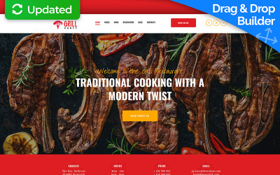 Grill Restaurant Premium Moto CMS 3 Template