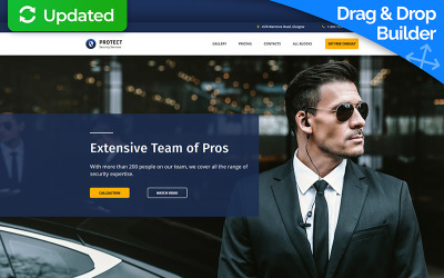 Modello di Landing Page Responsive #66380 "Protect - Security Servces MotoCMS 3"
