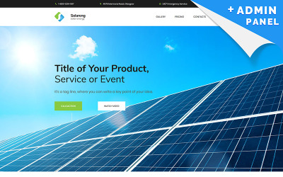 Modelo de página inicial do Solar Energy MotoCMS 3