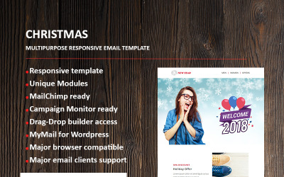 Neujahr E-Mail Newsletter Vorlage