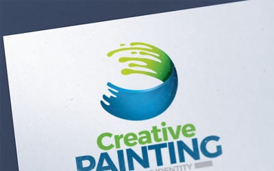 Pintura creativa | Plantilla de logotipo de diseño de salpicaduras de color de pincel de arte