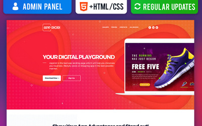 Tema di Landing Page Responsive #66375 "App riori - Mobile App"