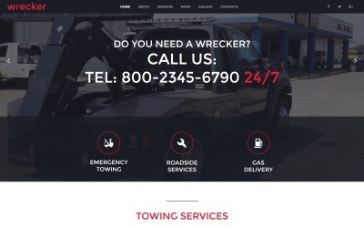 Автобуксировка та придорожні послуги HTML шаблон HTML CMS