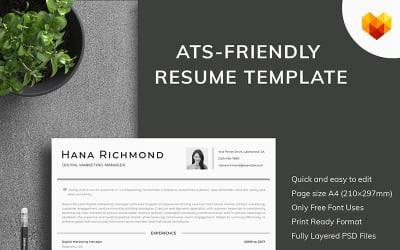 Hana Richmond - Digital Marketing Manager Resume Template