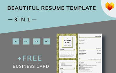 Marvin Wiley - Visual Artist Resume Template