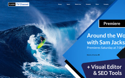 Modèle de chaîne de télévision Premium Moto CMS 3