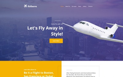 Moto CMS HTML šablona "Airlinerra - Private Airline Company" #66418
