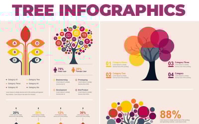 Pacote de árvore - elementos de infográfico