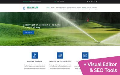 Responsywny szablon Moto CMS 3 Sprinkler - Water System Premium #66412