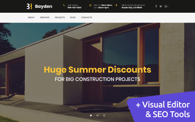 Bayden - Építészeti és Építőipari Vállalat Moto CMS 3 sablon