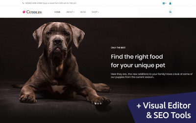Coccole - Modello di e-commerce MotoCMS per negozio di animali