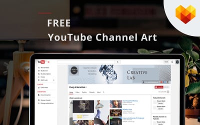 Creative Lab YouTube Channel Art Šablona sociálních médií