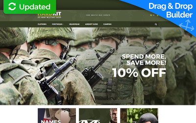 "HardKit - US Army Military Store MotoCMS Ecommerce Template" MotoCMS Ecommercie Template №66562