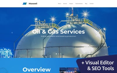 Maxwell - Oil &amp;amp; Gas Company Moto CMS 3-sjabloon