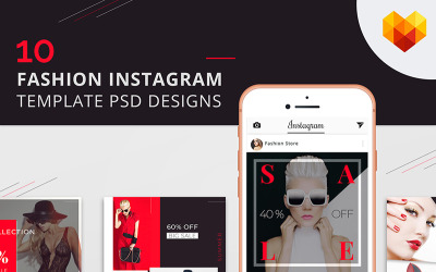10 Mode Instagram Vorlage PSD Designs für Social Media
