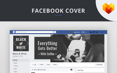 Modello di copertina di Facebook per caffetteria per social media