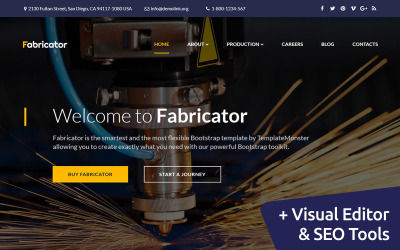 Moto CMS 3 Template namens "Fabricator - Industrial" #66531