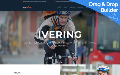 Moto CMS 3 Template namens "Ivering - Bike Courier & Package Delivery" #66527