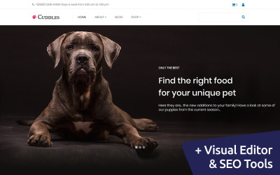 Responsivt Cuddles - Pet Store MotoCMS Ecommerce Template MotoCMS Ecommerce-mall #66551