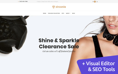 Responsivt Zirconia - Jewelry & Accessories Store MotoCMS Ecommerce Template MotoCMS Ecommerce-mall #66563