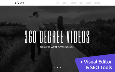 Responzivní Moto CMS 3 šablona "Pixate - Movie Studio Moto CMS 3 Template" #66505