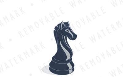 Black Knight Chess Logo Template