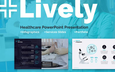 Modello PowerPoint di diapositive PPT di Lively Healthcare