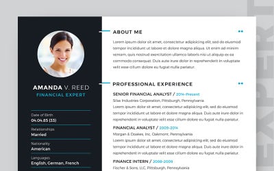 Amanda V Reed Financial Expert CV-sjabloon