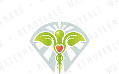 Caduceus Leaves Logo Template