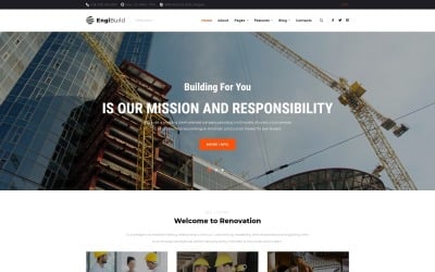 EngiBuild - WordPress-tema för konstruktion