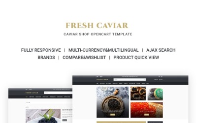 "Fresh Caviar - Caviar Shop" - адаптивний OpenCart шаблон №66804