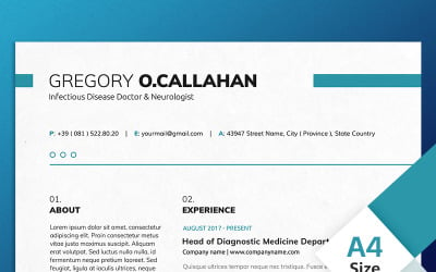 Gregory O Callahan - Infectious Disease Doctor &amp; Neurologist Resume Template
