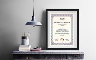 Многоцелевой шаблон корпоративного и современного Word сертификата №66851