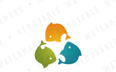 Modèle de logo de cycle de poisson