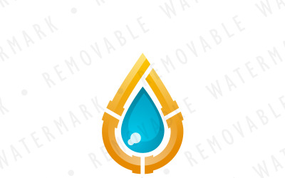 Modèle de logo de goutte d&amp;#39;eau de plomberie