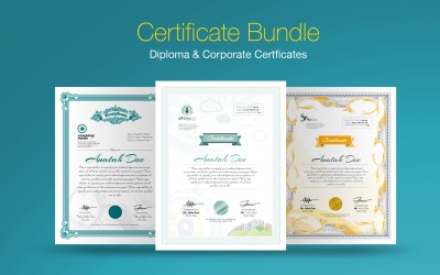 Modelo de certificado de pacote de certificado de diploma