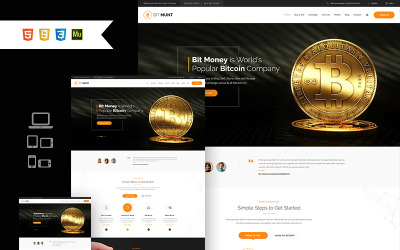 Reszponzív Bit Munt - Bitcoin Crypto Currency Muse Template Muse sablon 66836