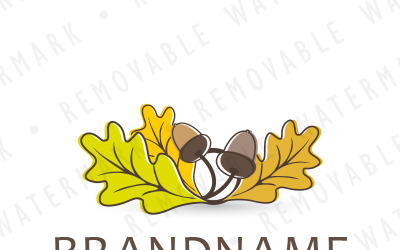 Шаблон логотипа лесных дубовых листьев