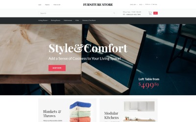 Style et confort - Modèle OpenCart de magasin de meubles