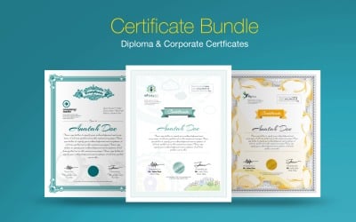 Szablon certyfikatu pakietu certyfikatu dyplomu